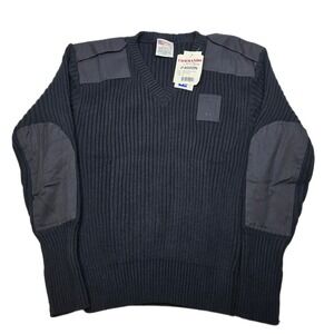 Commando V-Neck Sweater Mens XL Dark Navy P4000N Pil-Trol Made USA VTG‎ NEW